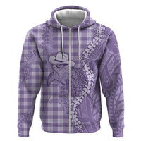 Purple Hawaii Palaka Cowboy Turtle Hoodie Hawaiian Paniolo Puakenikeni Maile Lei - Polynesian Pride
