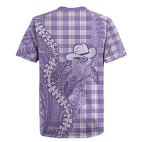 Purple Hawaii Palaka Cowboy Turtle Rugby Jersey Hawaiian Paniolo Puakenikeni Maile Lei DT05 - Polynesian Pride