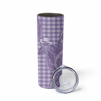 Purple Hawaii Palaka Cowboy Turtle Skinny Tumbler Hawaiian Paniolo Puakenikeni Maile Lei - Polynesian Pride
