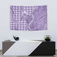 Purple Hawaii Palaka Cowboy Turtle Tapestry Hawaiian Paniolo Puakenikeni Maile Lei - Polynesian Pride