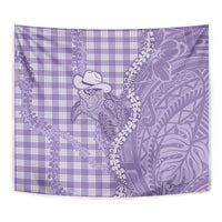 Purple Hawaii Palaka Cowboy Turtle Tapestry Hawaiian Paniolo Puakenikeni Maile Lei - Polynesian Pride