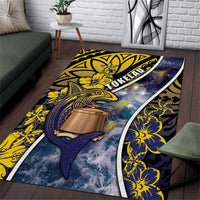 Tokelau Area Rug National Badge Waves Style