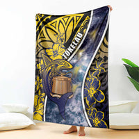 Tokelau Blanket National Badge Waves Style