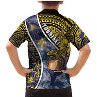 Personalised Tokelau Family Matching Mermaid Dress and Hawaiian Shirt National Badge Waves Style