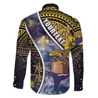 Personalised Tokelau Family Matching Tank Maxi Dress and Hawaiian Shirt National Badge Waves Style