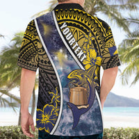 Personalised Tokelau Hawaiian Shirt National Badge Waves Style