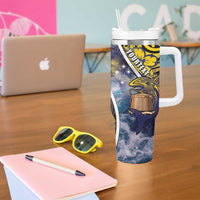 Personalised Tokelau Tumbler With Handle National Badge Waves Style