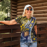 Personalised Tokelau Women Polo Shirt National Badge Waves Style