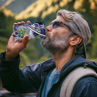 Personalised Pitcairn Islands 4 in 1 Can Cooler Tumbler Coat Of Arms Waves Style