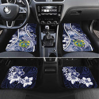 Pitcairn Islands Car Mats Coat Of Arms Waves Style DT05 Set 4pcs Navy - Polynesian Pride