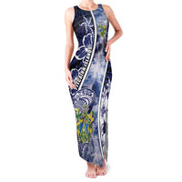 Personalised Pitcairn Islands Family Matching Tank Maxi Dress and Hawaiian Shirt Coat Of Arms Waves Style