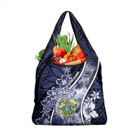 Pitcairn Islands Grocery Bag Coat Of Arms Waves Style DT05 1-pack One Size Navy - Polynesian Pride