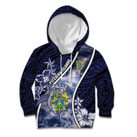 Personalised Pitcairn Islands Kid Hoodie Coat Of Arms Waves Style