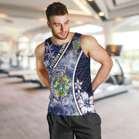 Personalised Pitcairn Islands Men Tank Top Coat Of Arms Waves Style