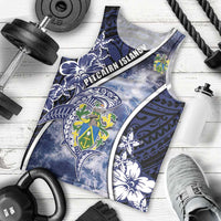 Personalised Pitcairn Islands Men Tank Top Coat Of Arms Waves Style