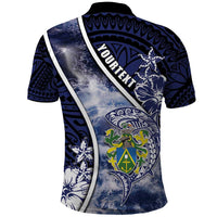 Personalised Pitcairn Islands Polo Shirt Coat Of Arms Waves Style