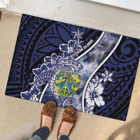 Pitcairn Islands Rubber Doormat Coat Of Arms Waves Style