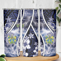 Personalised Pitcairn Islands Skinny Tumbler Coat Of Arms Waves Style DT05 - Polynesian Pride
