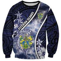Personalised Pitcairn Islands Sweatshirt Coat Of Arms Waves Style