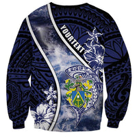 Personalised Pitcairn Islands Sweatshirt Coat Of Arms Waves Style