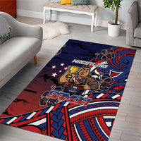 Samoa Wrestling Area Rug Polynesian Warrior Funny Style - Polynesian Pride