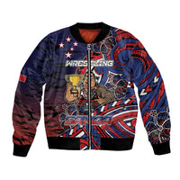 Personalised Samoa Wrestling Bomber Jacket Polynesian Warrior Funny Style - Polynesian Pride