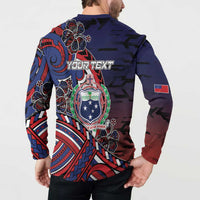 Personalised Samoa Wrestling Button Sweatshirt Polynesian Warrior Funny Style - Polynesian Pride