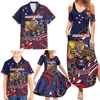 Personalised Samoa Wrestling Family Matching Summer Maxi Dress and Hawaiian Shirt Polynesian Warrior Funny Style - Polynesian Pride