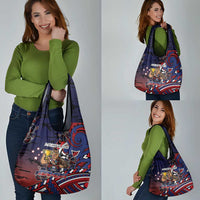 Samoa Wrestling Grocery Bag Polynesian Warrior Funny Style - Polynesian Pride