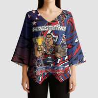 Personalised Samoa Wrestling Kimono Sleeve Blouse Polynesian Warrior Funny Style DT05 - Polynesian Pride