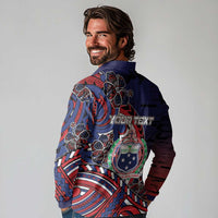 Personalised Samoa Wrestling Long Sleeve Polo Shirt Polynesian Warrior Funny Style DT05 - Polynesian Pride