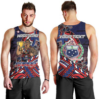 Personalised Samoa Wrestling Men Tank Top Polynesian Warrior Funny Style - Polynesian Pride