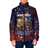 Personalised Samoa Wrestling Padded Jacket Polynesian Warrior Funny Style DT05 Men Navy - Polynesian Pride