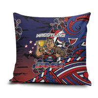 Samoa Wrestling Pillow Cover Polynesian Warrior Funny Style - Polynesian Pride
