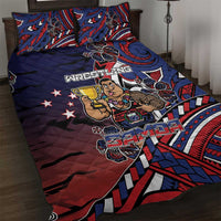 Samoa Wrestling Quilt Bed Set Polynesian Warrior Funny Style - Polynesian Pride