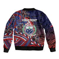 Personalised Samoa Wrestling Sleeve Zip Bomber Jacket Polynesian Warrior Funny Style - Polynesian Pride