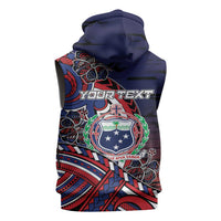 Personalised Samoa Wrestling Sleeveless Hoodie Polynesian Warrior Funny Style DT05 - Polynesian Pride