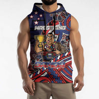 Personalised Samoa Wrestling Sleeveless Hoodie Polynesian Warrior Funny Style DT05 - Polynesian Pride