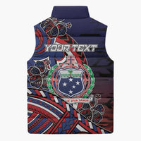 Personalised Samoa Wrestling Sleeveless Puffer Jacket Polynesian Warrior Funny Style DT05 - Polynesian Pride