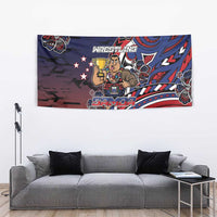 Samoa Wrestling Tapestry Polynesian Warrior Funny Style - Polynesian Pride