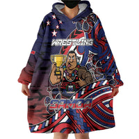 Personalised Samoa Wrestling Wearable Blanket Hoodie Polynesian Warrior Funny Style DT05 - Polynesian Pride