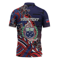 Personalised Samoa Wrestling Zipper Polo Shirt Polynesian Warrior Funny Style DT05 - Polynesian Pride