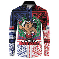 Personalised Samoa Boxing Button Sweatshirt Samoan Boxer Funny Style DT05 Red - Polynesian Pride