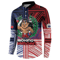 Personalised Samoa Boxing Button Sweatshirt Samoan Boxer Funny Style DT05 - Polynesian Pride