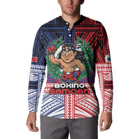 Personalised Samoa Boxing Button Sweatshirt Samoan Boxer Funny Style DT05 - Polynesian Pride