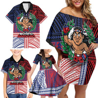 Personalised Samoa Boxing Family Matching Off Shoulder Short Dress and Hawaiian Shirt Samoan Boxer Funny Style - Polynesian Pride