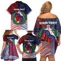 Personalised Samoa Boxing Family Matching Off Shoulder Short Dress and Hawaiian Shirt Samoan Boxer Funny Style - Polynesian Pride