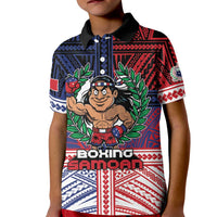 Personalised Samoa Boxing Kid Polo Shirt Samoan Boxer Funny Style DT05 Kid Red - Polynesian Pride