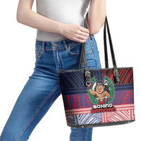 Samoa Boxing Leather Tote Bag Samoan Boxer Funny Style - Polynesian Pride