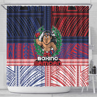 Samoa Boxing Shower Curtain Samoan Boxer Funny Style - Polynesian Pride